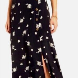 Floral Black Maxi Skirt
